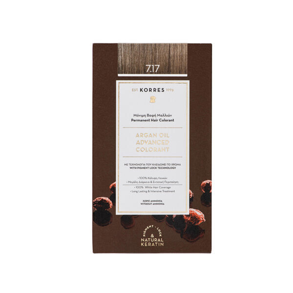 Korres Argan Oil Advanced Colorant, 6.17, Ξανθό Σκούρο Μπεζ -1