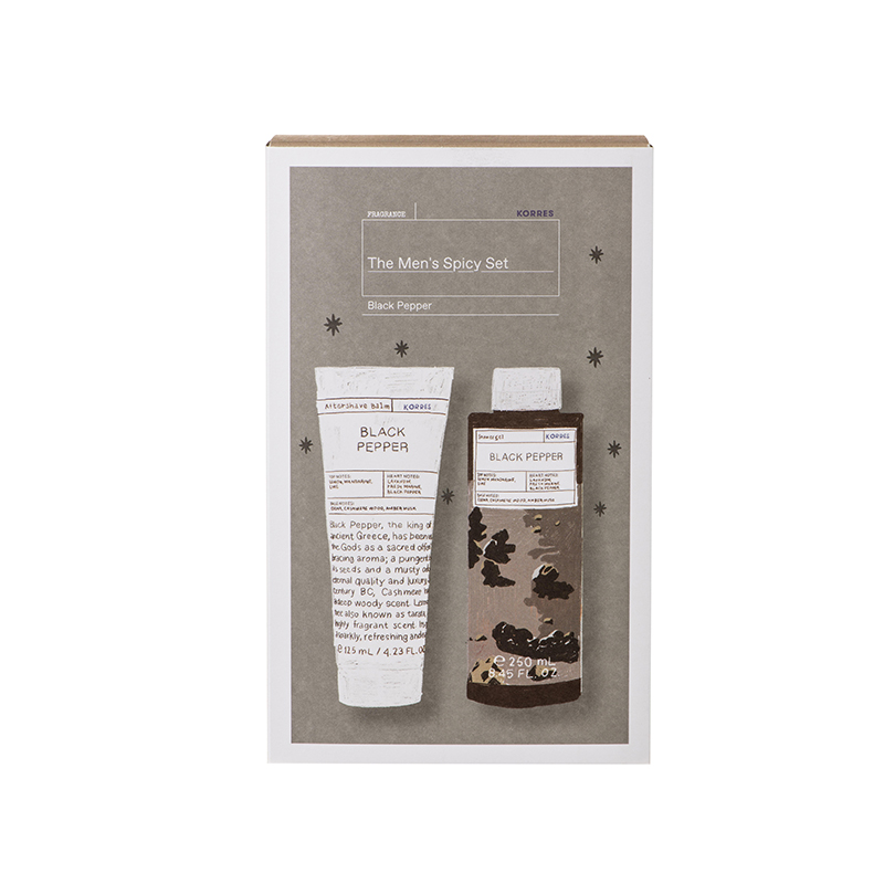 Korres Black Pepper, Αφρόλουτρο & Γαλάκτωμα για Μετά το Ξύρισμα -1 Korres Black Pepper Αφρόλουτρο Γαλάκτωμα για Μετά το Ξύρισμα 1